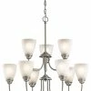 New β¨ Kichler Lighting Jolie 28 in. 9-Light Medium E-26 Base Chandelier in Brushed Nickel β€οΈ 2 New β¨ Kichler Lighting Jolie 28 in. 9-Light Medium E-26 Base Chandelier in Brushed Nickel β€οΈ -Kichler Lighting shop Query 1560