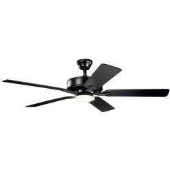 Wholesale 😉 Kichler Lighting Basics Pro Designer 52 in. 5 Blade Indoor Ceiling Fan in Satin Black 🔔