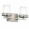 New 😉 Kichler Lighting Hendrik 6-1/2 in. 100 W 2-Light Medium Bracket in Brushed Nickel 🛒 -Kichler Lighting shop Query 1574