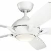 Best deal 🥰 Kichler Lighting Geno 17W 5-Blade LED Ceiling Fan with 54 in. Blade Span in Matte White 🤩 -Kichler Lighting shop Query 1577