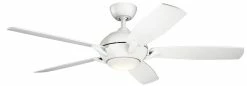 Best deal 🥰 Kichler Lighting Geno 17W 5-Blade LED Ceiling Fan with 54 in. Blade Span in Matte White 🤩