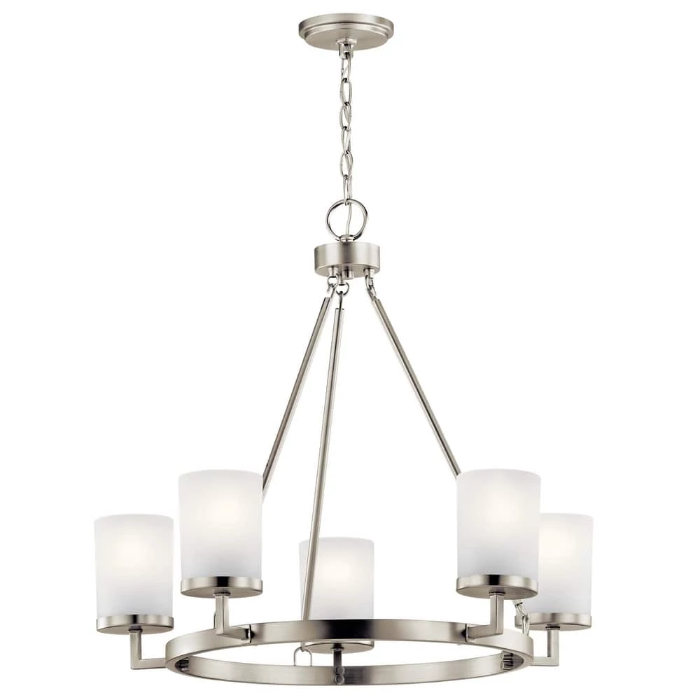 Promo 🔥 Kichler Lighting Daimlen™ 75W 5-Light Medium E-26 Incandescent Chandelier in Brushed Nickel ⌛ 3 Promo 🔥 Kichler Lighting Daimlen™ 75W 5-Light Medium E-26 Incandescent Chandelier in Brushed Nickel ⌛