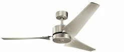 Best deal 🎁 Kichler Lighting Motu 100W 3-Blade Ceiling Fan with 60 in. Blade Span in Brushed Nickel 🧨