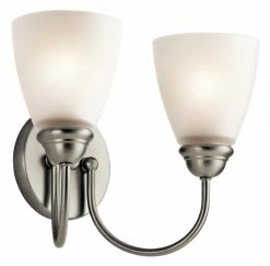 Promo 🎁 Kichler Lighting Jolie 2-Light Bath Light in Brushed Nickel 🔥