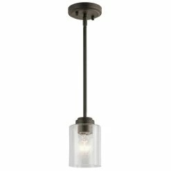 Hot Sale π Kichler Lighting Winslowβ’ 75W 1-Light Medium E-26 Incandescent Pendant Light in Olde Bronze π
