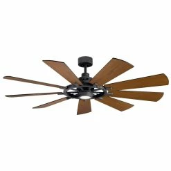 Best Sale ✨ Kichler Lighting Gentry 34W 1-Light 9-Blade Integrated LED Ceiling Fan in Distressed Black 🌟