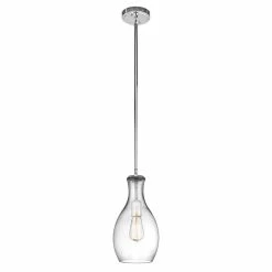 Discount ✔️ Kichler Lighting Everly 7 in. 100W 1-Light Medium Base Incandescent Pendant in Polished Chrome 🌟