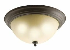 Top 10 🤩 Kichler Lighting 6-1/4 x 15-1/4 in. 60W 3-Light Medium Flush Mount Ceiling Fixture in Olde Bronze 🛒