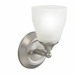 Buy 💯 Kichler Lighting Ansonia 9-1/4 in. 100W 1-Light Medium Base Incandescent Wall Sconce in Brushed Nickel 🎉