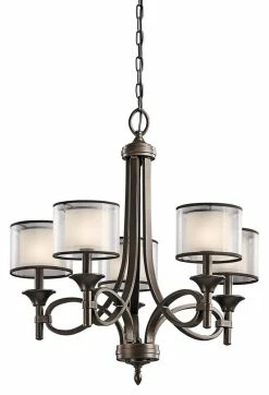 Brand new 🔥 Kichler Lighting Lacey 25-3/4 in. 60 W 5-Light Candelabra Chandelier in Mission Bronze ❤️