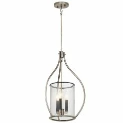 Promo 👏 Kichler Lighting Fiona 60W 3-Light Candelabra E-12 Incandescent Foyer Pendant in Classic Pewter ❤️ -Kichler Lighting shop Query 1632