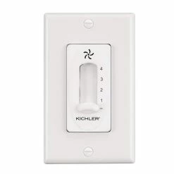 New ⌛ Kichler Lighting 4-Speed Fan Sliding Control in White 👏