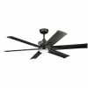 Deals 🤩 Kichler Lighting Szeplo Patio 31W 6-Blade LED Ceiling Fan with 60 in. Blade Span in Satin Black ✔️ -Kichler Lighting shop Query 1654