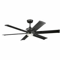 Deals 🤩 Kichler Lighting Szeplo Patio 31W 6-Blade LED Ceiling Fan with 60 in. Blade Span in Satin Black ✔️