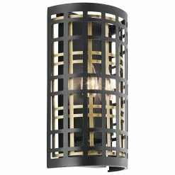 Discount 😀 Kichler Lighting Aldergate 12 in. 2-Light Wall Sconce in Black 👍