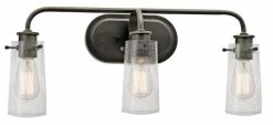 Outlet 🔔 Kichler Lighting Braelyn 3-Light Bath Light in Olde Bronze ✔️