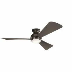 Hot Sale 🧨 Kichler Lighting Sola 74W 3-Blade LED Ceiling Fan with 54 in. Blade Span in Olde Bronze 🔥