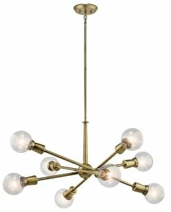 Best Pirce 😀 Kichler Lighting Armstrong™ 38-3/4 in. 8-Light Medium E-26 Base Chandelier in Natural Brass 🔥 -Kichler Lighting shop Query 1686