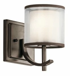 Hot Sale ✔️ Kichler Lighting Tallie™ 60W 1-Light Candelabra E-12 Incandescent Wall Sconce in Mission Bronze 🔔
