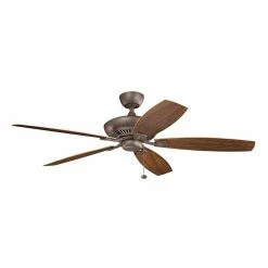 Cheap ❤️ Kichler Lighting Canfield 5-Blade Ceiling Fan in Tannery Bronze 🔔