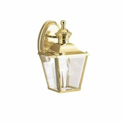 Top 10 ⭐ Kichler Lighting Bay Shore 3-3/4 in. 100W 1-Light Outdoor Wall Sconce with Clear Beveled Glass in Polished Brass 🧨