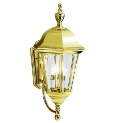 Cheapest 🥰 Kichler Lighting Grove Mill 60W 3-Light Incandescent Outdoor Wall Sconce in Polished Brass ❤️