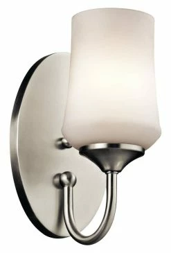 Coupon 👏 Kichler Lighting Aubrey 1-Light Wall Sconce in Brushed Nickel 💯