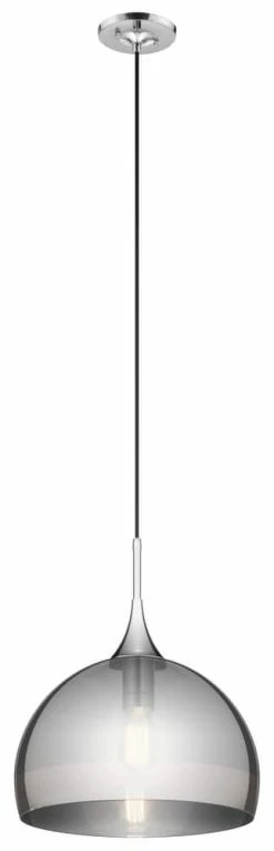Deals 😉 Kichler Lighting Tabot 15 in. 100W 1-Light Medium E-26 Incandescent Pendant Light in Polished Chrome 🎉