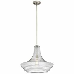 Coupon π₯° Kichler Lighting Everly 19 in. 100W 1-Light Medium Base Incandescent Pendant in Brushed Nickel π₯°