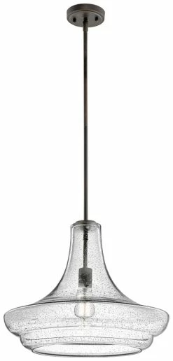 Cheapest ✔️ Kichler Lighting Everly 19 in. 100W 1-Light Medium Base Incandescent Pendant in Olde Bronze 👏