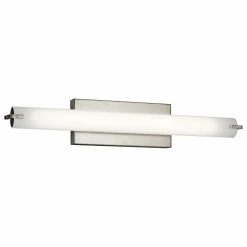 Promo 😀 Kichler Lighting 1-Light LED Bath Light in Brushed Nickel 🥰