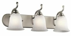 Best reviews of 🌟 Kichler Lighting Camerena 100W 3-Light Bath Vanity Fixture in Brushed Nickel ⌛