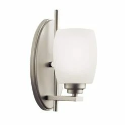 Best Sale 🔥 Kichler Lighting Eileen 10W 1-Light Medium E-26 LED Wall Sconce in Brushed Nickel 🔥