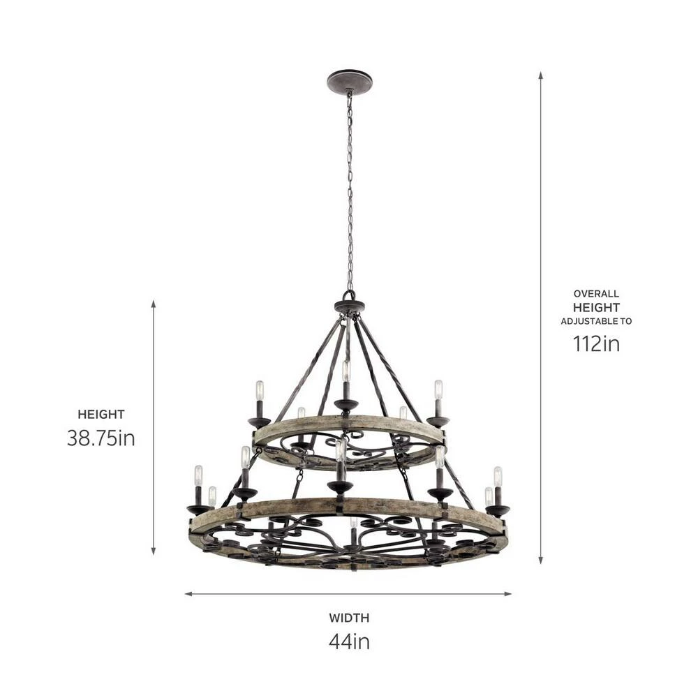 Cheap π Kichler Lighting Taulbee 60W 15-Light Candelabra E-12 Incandescent Chandelier in Weathered Zinc β¨ 5 Cheap π Kichler Lighting Taulbee 60W 15-Light Candelabra E-12 Incandescent Chandelier in Weathered Zinc β¨ - Image 3
