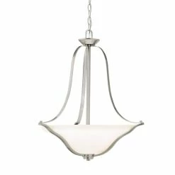 Cheapest 😉 Kichler Lighting Langford 25-1/2 in. 100 W 3-Light Medium Inverted Pendant in Brushed Nickel 🤩