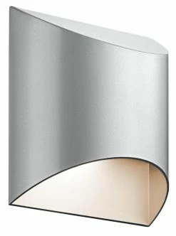 Best deal 👍 Kichler Lighting Wesley 8W 1-Light Integrated LED Outdoor Wall Sconce in Platinum 🔔