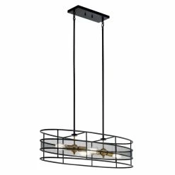 Best Pirce 👍 Kichler Lighting Piston 75W 4-Light Medium E-26 Incandescent Chandelier in Black ⭐