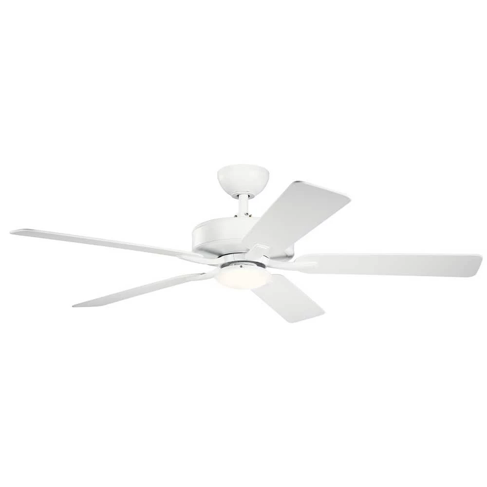 Promo 𧨠Kichler Lighting Basics Pro Designer 52W 1-Light 5-Blade LED Ceiling Fan in White β 3 Promo 𧨠Kichler Lighting Basics Pro Designer 52W 1-Light 5-Blade LED Ceiling Fan in White β