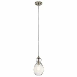 Brand new 🛒 Kichler Lighting Riviera 6 in. 75W 1-Light Medium E-26 Incandescent Mini Pendant in Brushed Nickel ❤️