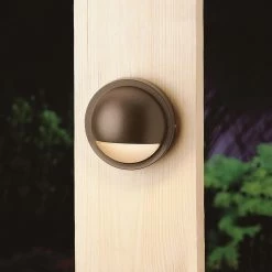 Brand new ⌛ Kichler Lighting Half Moon 2.5W 1-Light LED Deck Light in Textured Architectural Bronze ⭐