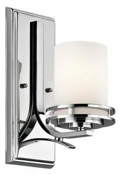 Flash Sale ⭐ Kichler Lighting Hendrik 8 in. 100W 1-Light Medium Incandescent Wall Sconce in Polished Chrome ✔️