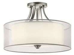Best deal 🥰 Kichler Lighting Lacey 100W Medium Flush Mount in Antique Pewter ⌛