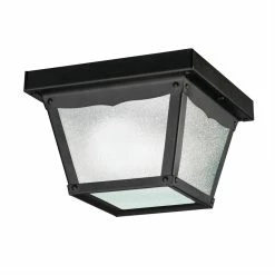 Cheapest ✔️ Kichler Lighting Outdoor Miscellaneous 60 W 1-Light Medium Outdoor Semi-Flush Mount Ceiling Fixture in Black 💯