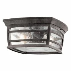 Wholesale 🥰 Kichler Lighting Wiscombe Park 75W 2-Light Medium E-26 Incandescent Outdoor Ceiling Fixture in Weathered Zinc 👍