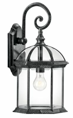Cheapest 🔔 Kichler Lighting Barrie 100 W 1-Light Medium Outdoor Bracket in Black 🌟