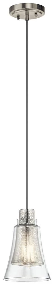 Deals ✔️ Kichler Lighting Evie 8-1/4 in. 1-Light Mini Pendant in Brushed Nickel 👍
