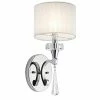 Wholesale 👏 Kichler Lighting Parker Point 60 W 8-1/2 in. 1-Light Candelabra Sconce in Polished Chrome 😉 -Kichler Lighting shop Query 1855