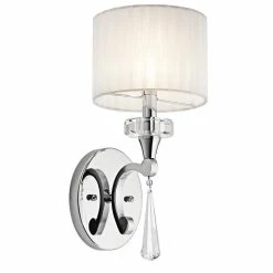 Wholesale 👏 Kichler Lighting Parker Point 60 W 8-1/2 in. 1-Light Candelabra Sconce in Polished Chrome 😉