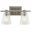 Best Pirce 👏 Kichler Lighting Nadine 60W 2-Light Bath Light with Clear Glass in Brushed Nickel 🥰 -Kichler Lighting shop Query 1859