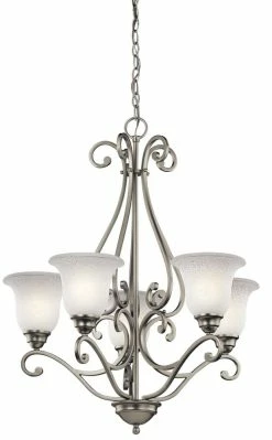 New ⭐ Kichler Lighting Camerena 31-1/4 in. 100W 5-Light Medium Incandescent Chandelier in Brushed Nickel 😍